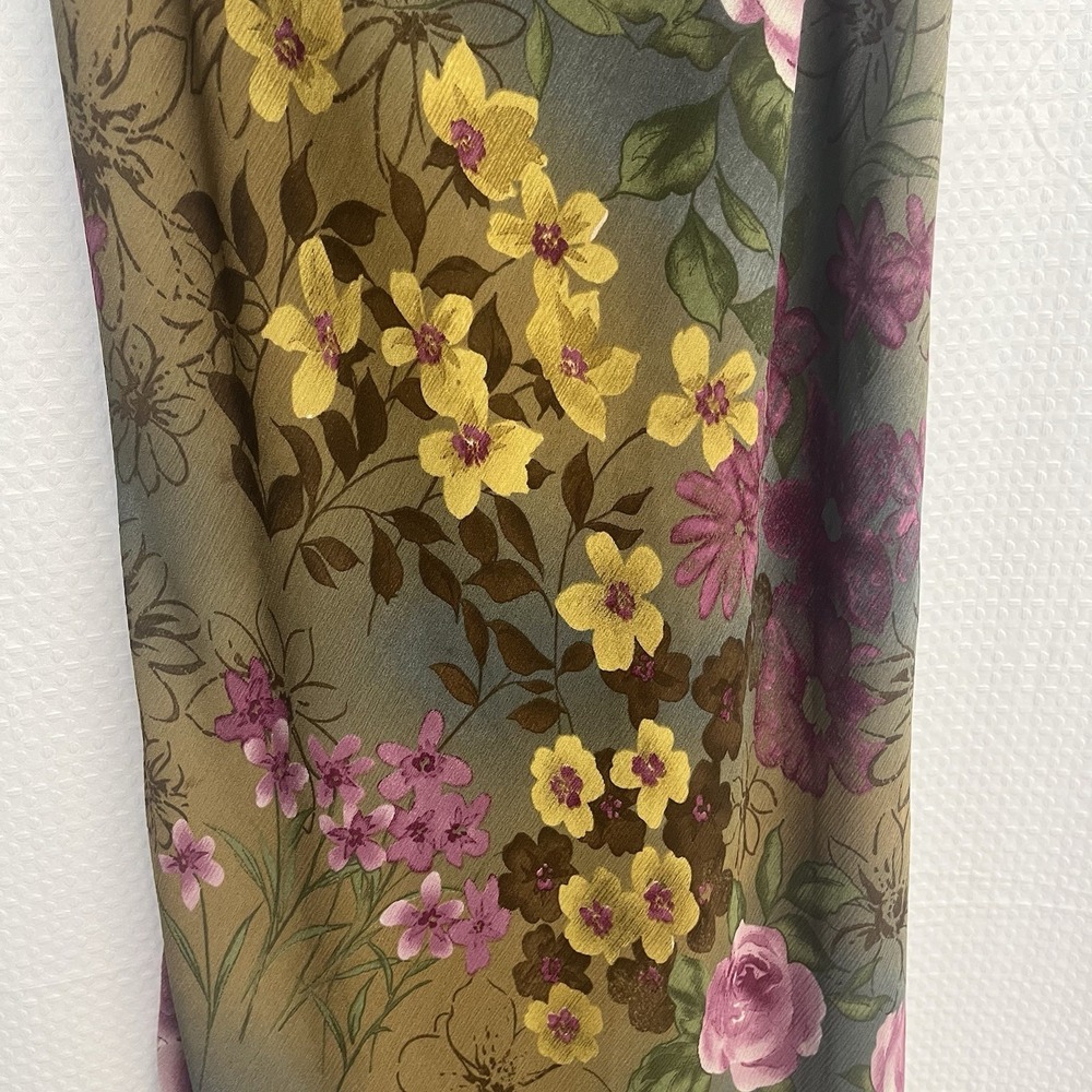 Mlle Gabrielle Y2K Floral Chiffon Slip Dress Coquette Romantic 12P - Picture 4 of 6